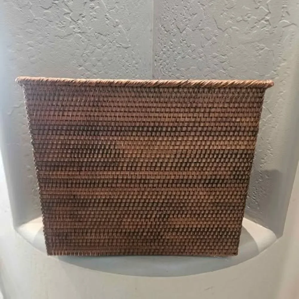 Woven Rattan Tiered Desk Organizer  Letter File